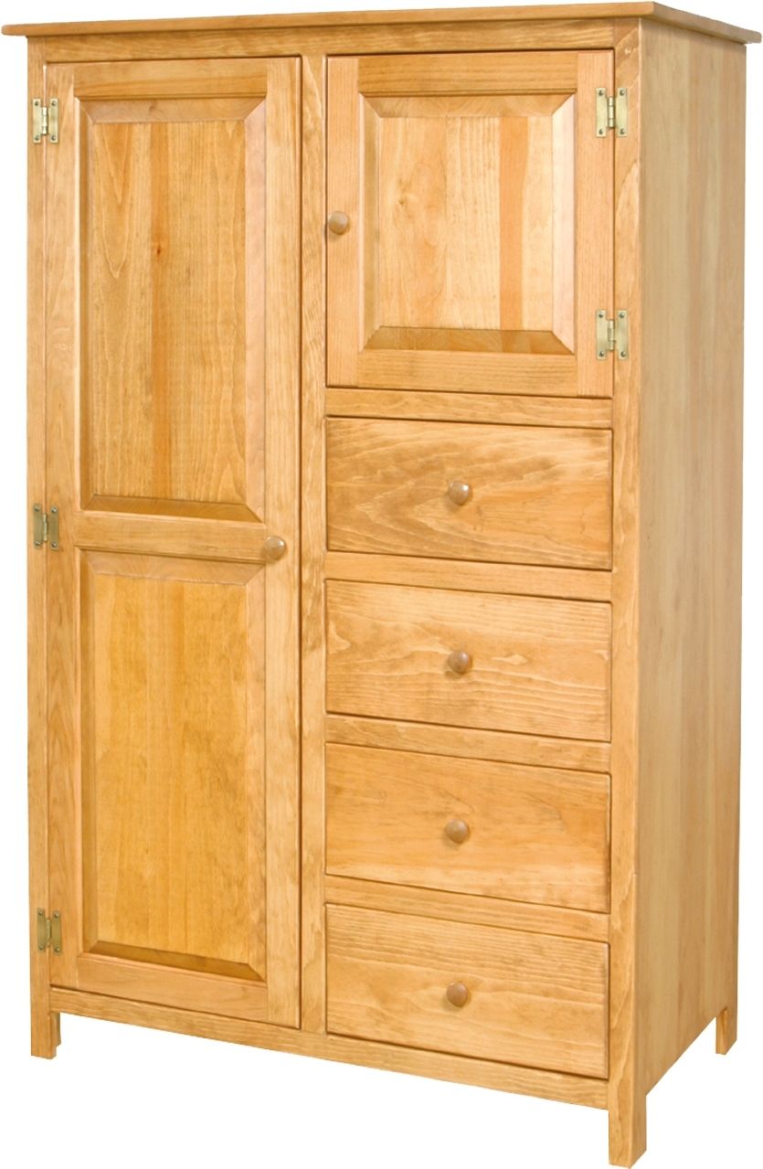 Pine Wardrobes With Drawers And Shelves For Best And Newest Pine Wood Wardrobe Armoire From Dutchcrafters Amish Furniture (View 1 of 15)