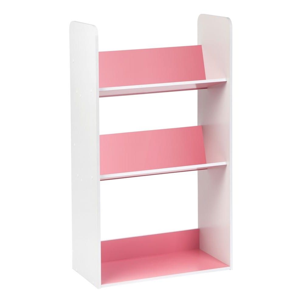 Pink Bookcases With Regard To Latest Iris White And Pink 3 Tier Book Cart 596100 – The Home Depot (View 13 of 15)
