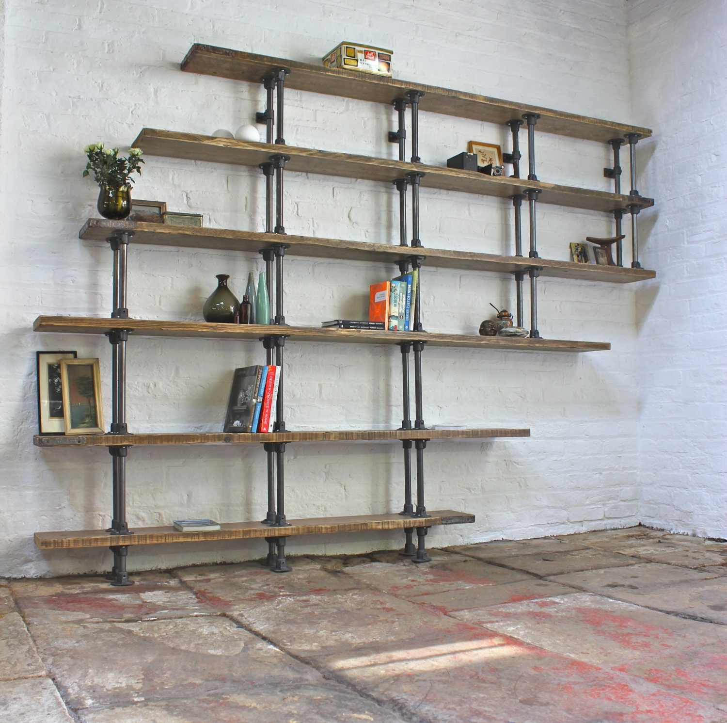 Pipe Bookcases With Regard To Most Up To Date Formalbeauteous Kitchen Metal Shelves Uk : Popular Items For Pipe (Photo 1 of 15)