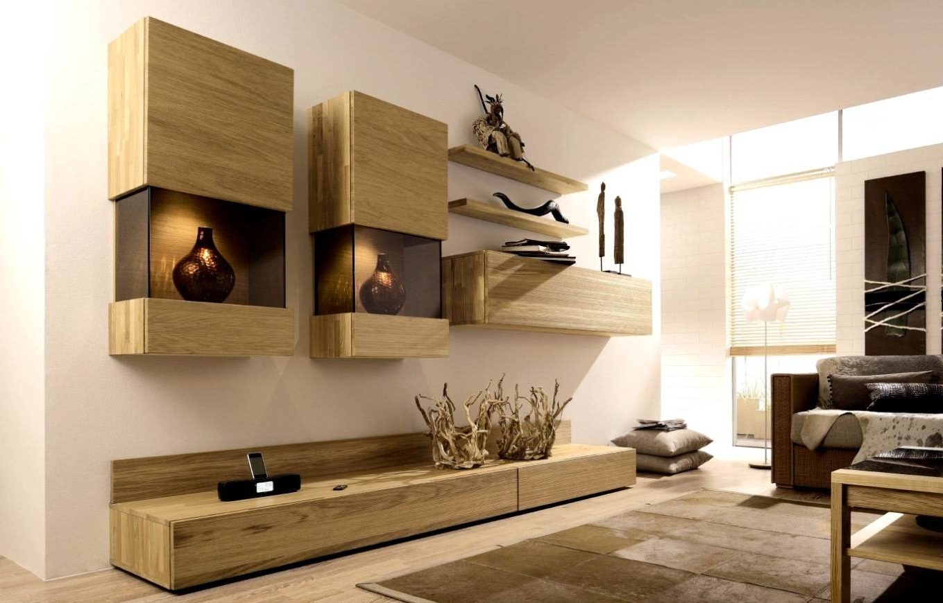 Preferred Living Room Storage Units Intended For Funiture: Contemporary Wall Hanging Shelf And Storage Made Of Wood (View 12 of 15)