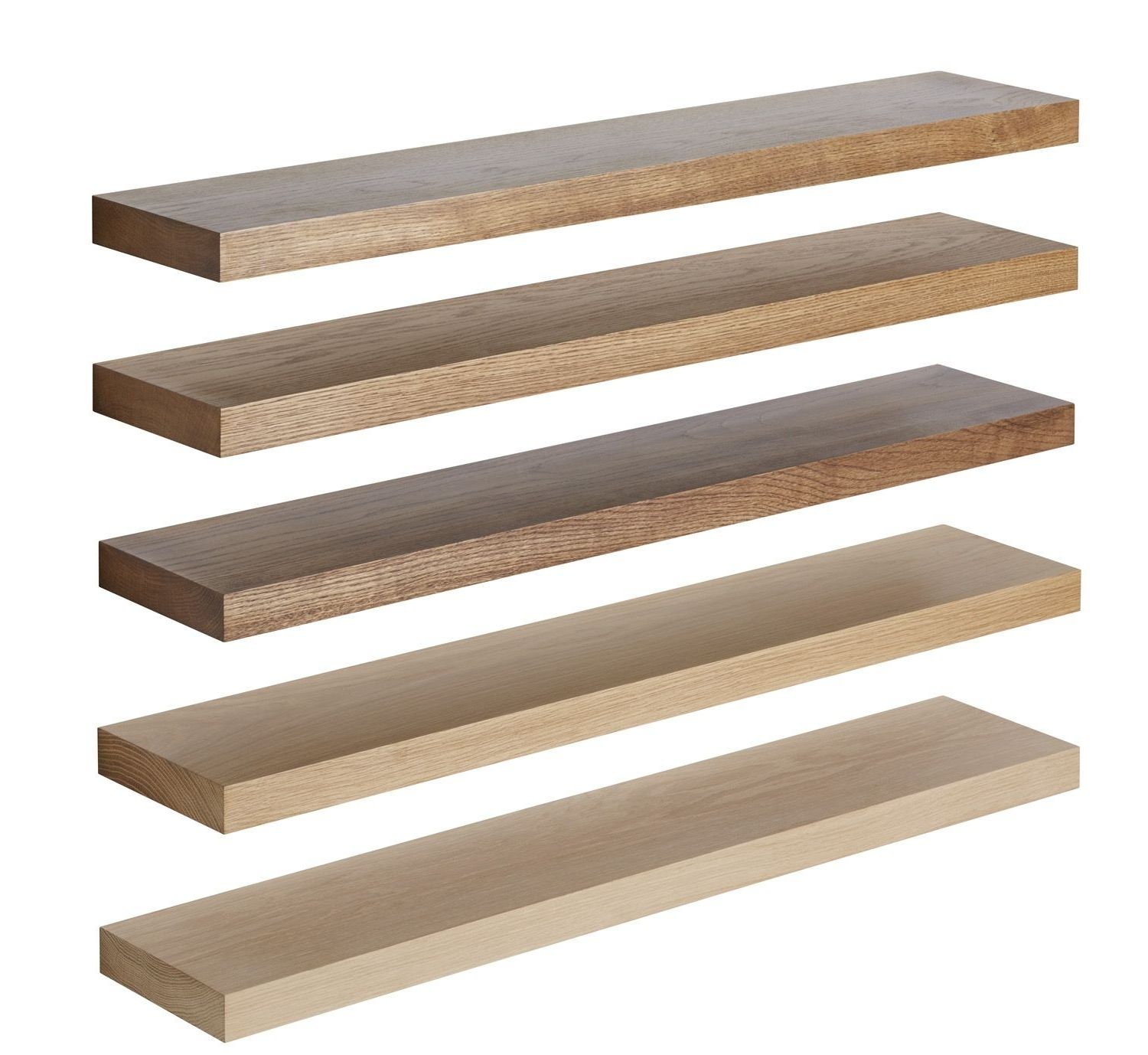 Preferred Oak Floating Shelf 32x285mm Solid American White Oak Intended For Oak Shelves (View 6 of 15)
