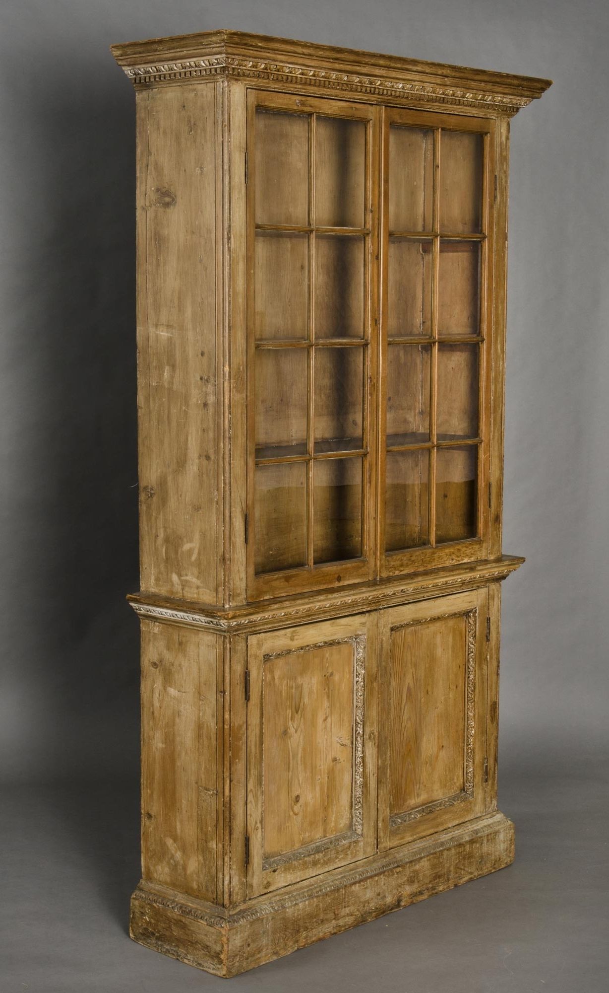 Product » Pair Pine Glazed Bookcases Pertaining To Recent Glazed Bookcases (View 1 of 15)