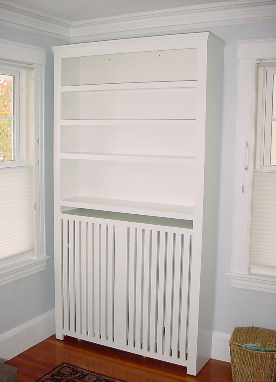 Radiator Bookcases Intended For Well Known Custom Furniture: Radiator Cover Bookcase In White Paint (Photo 12 of 15)