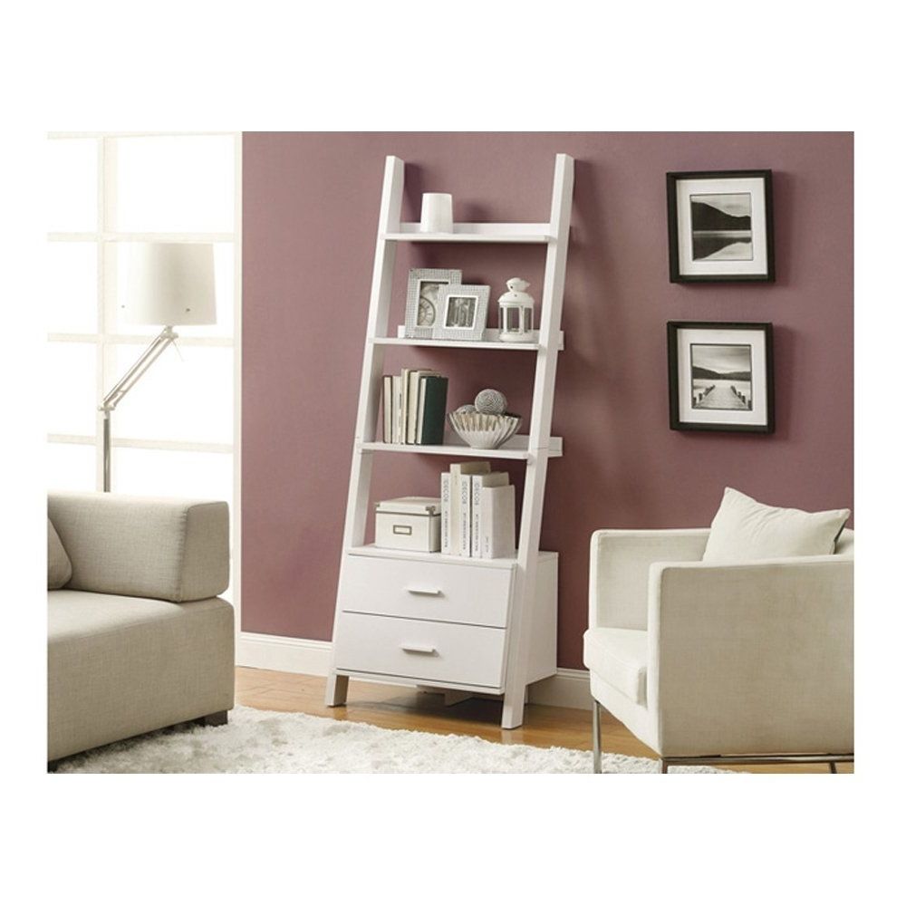 Recent Best 22 Leaning Ladder Bookshelf And Bookcase Collection For Your Pertaining To White Ladder Bookcases (View 13 of 15)