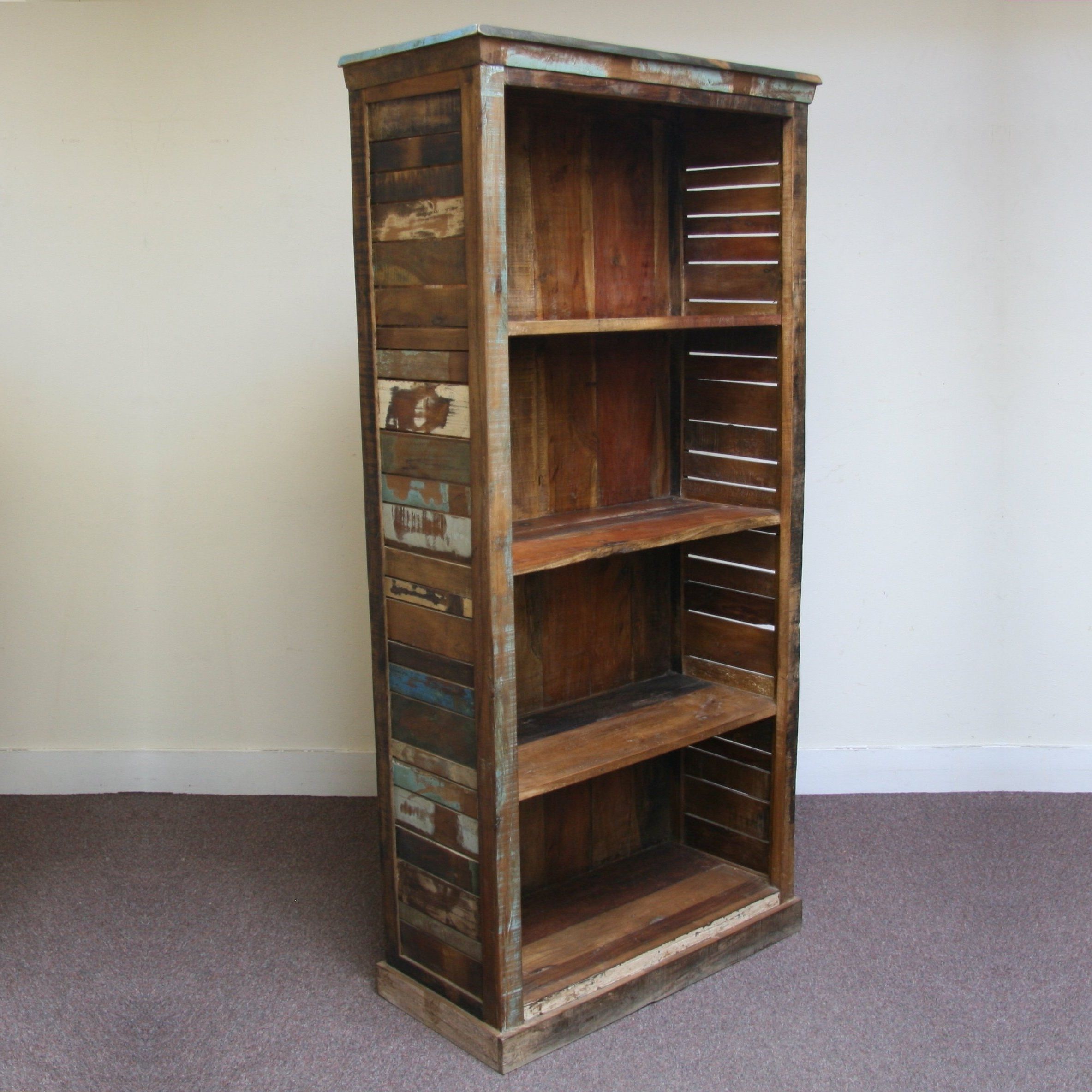 Reclaimed Wood Bookcases Throughout Newest Reclaimed Wood Bookcase – Jugs Indian Furniture & Accessories (View 1 of 15)