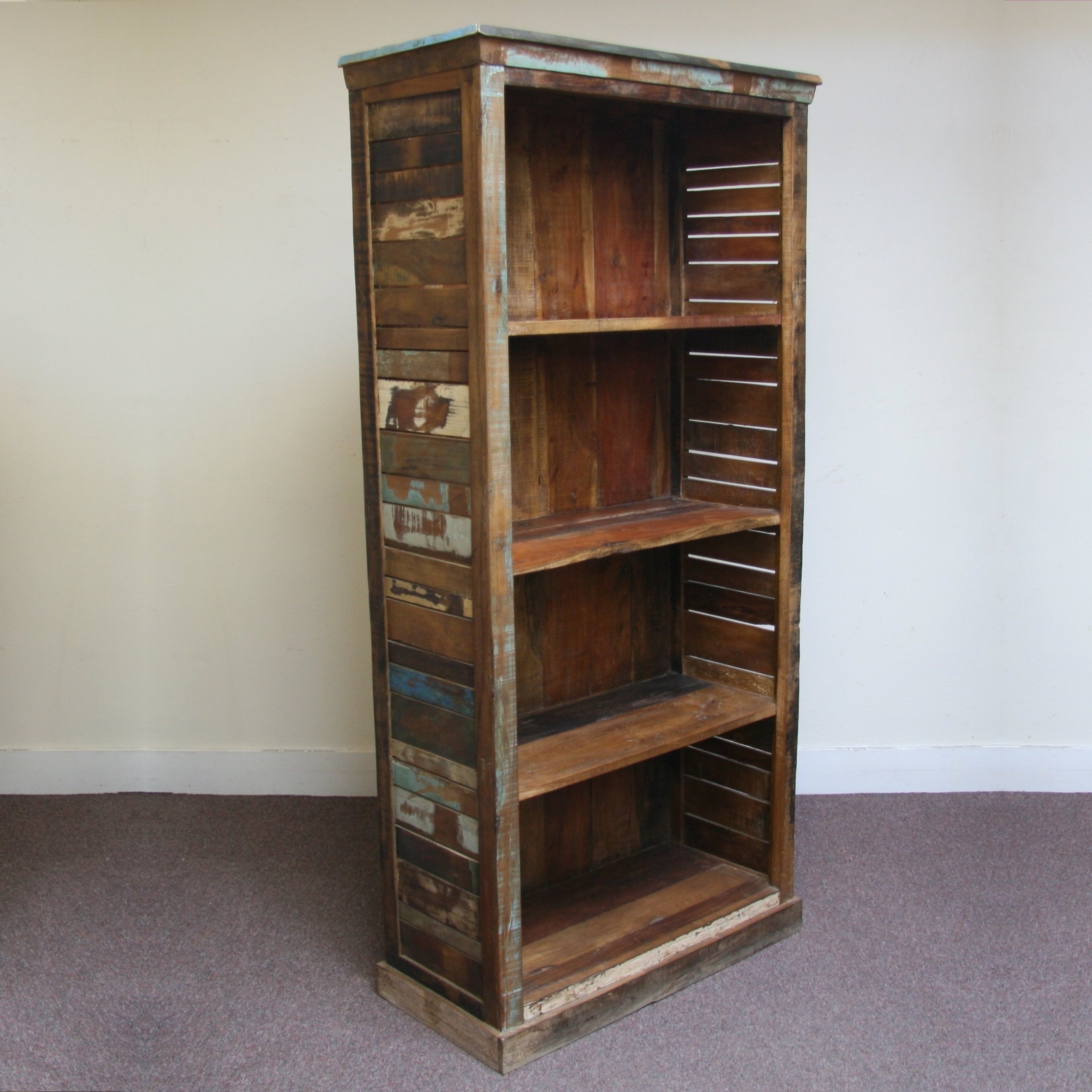 Reclaimed Wood Bookcases Throughout Newest Reclaimed Wood Bookcase – Jugs Indian Furniture & Accessories (Photo 1 of 15)