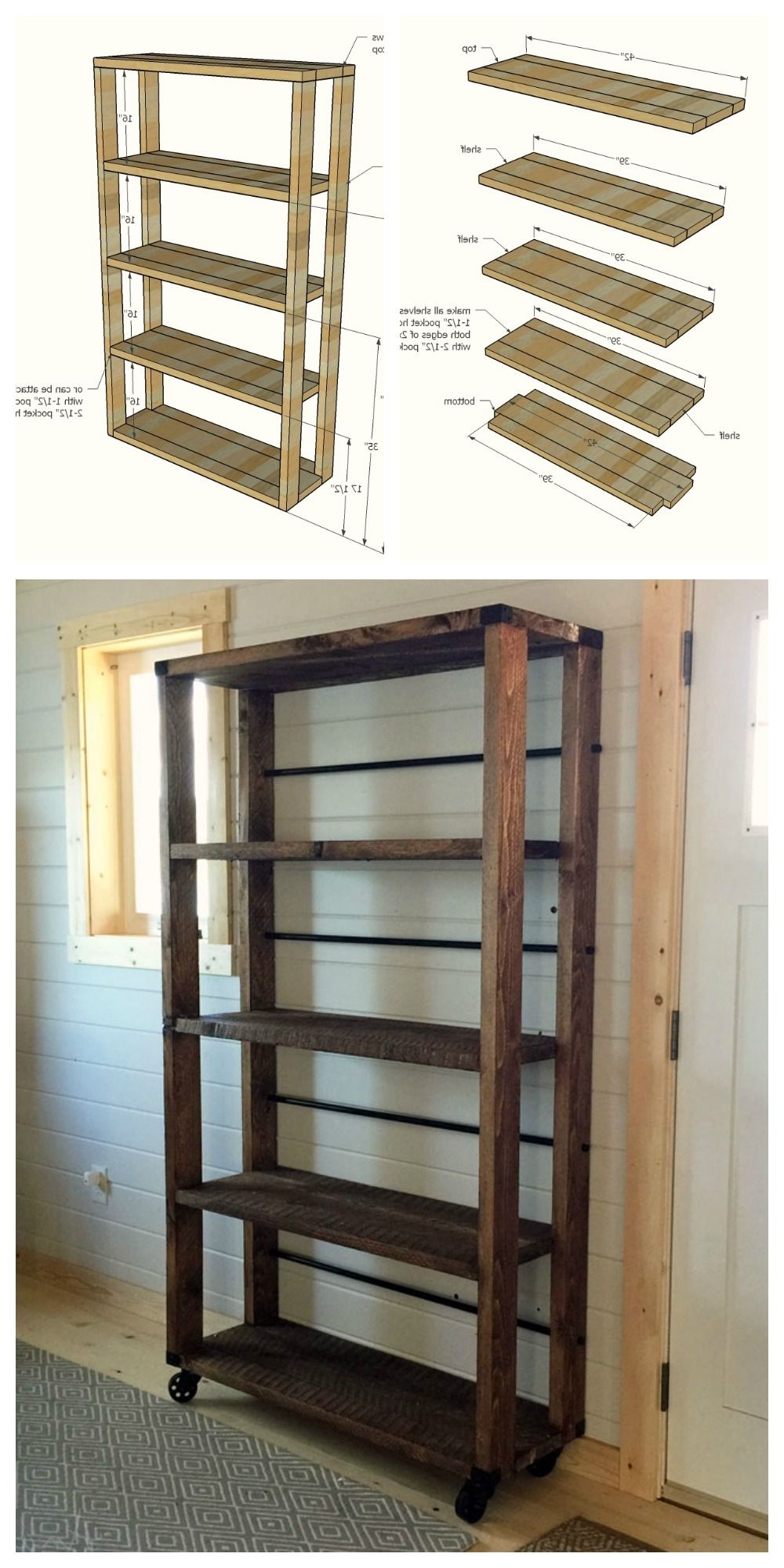 Reclaimed Wood Rolling Shelf – Diy Projects (View 11 of 15)