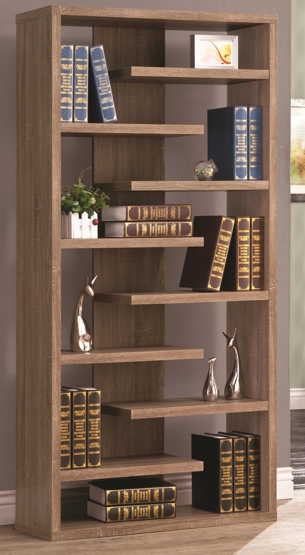 Rustic Wood Cool Retail Bookcase Floating Shelves Store Unique In Most Popular Unusual Bookcases (View 8 of 15)