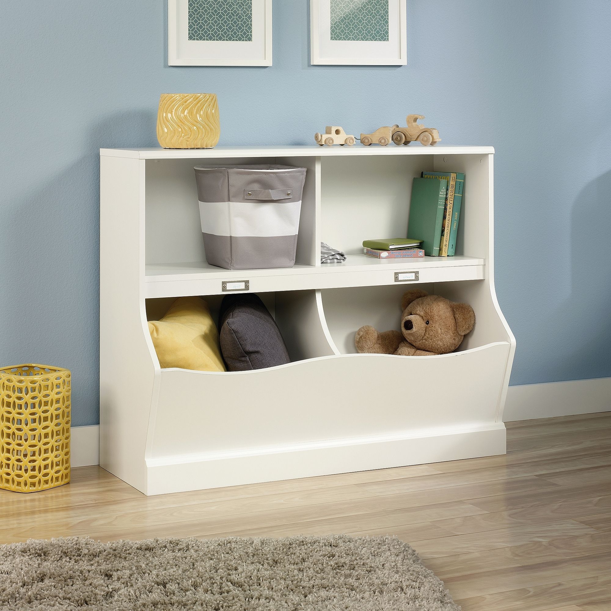Sauder Storybook Storage Bin Bookcase, Soft White Finish – Walmart Intended For Most Current Walmart White Bookcases (View 8 of 15)