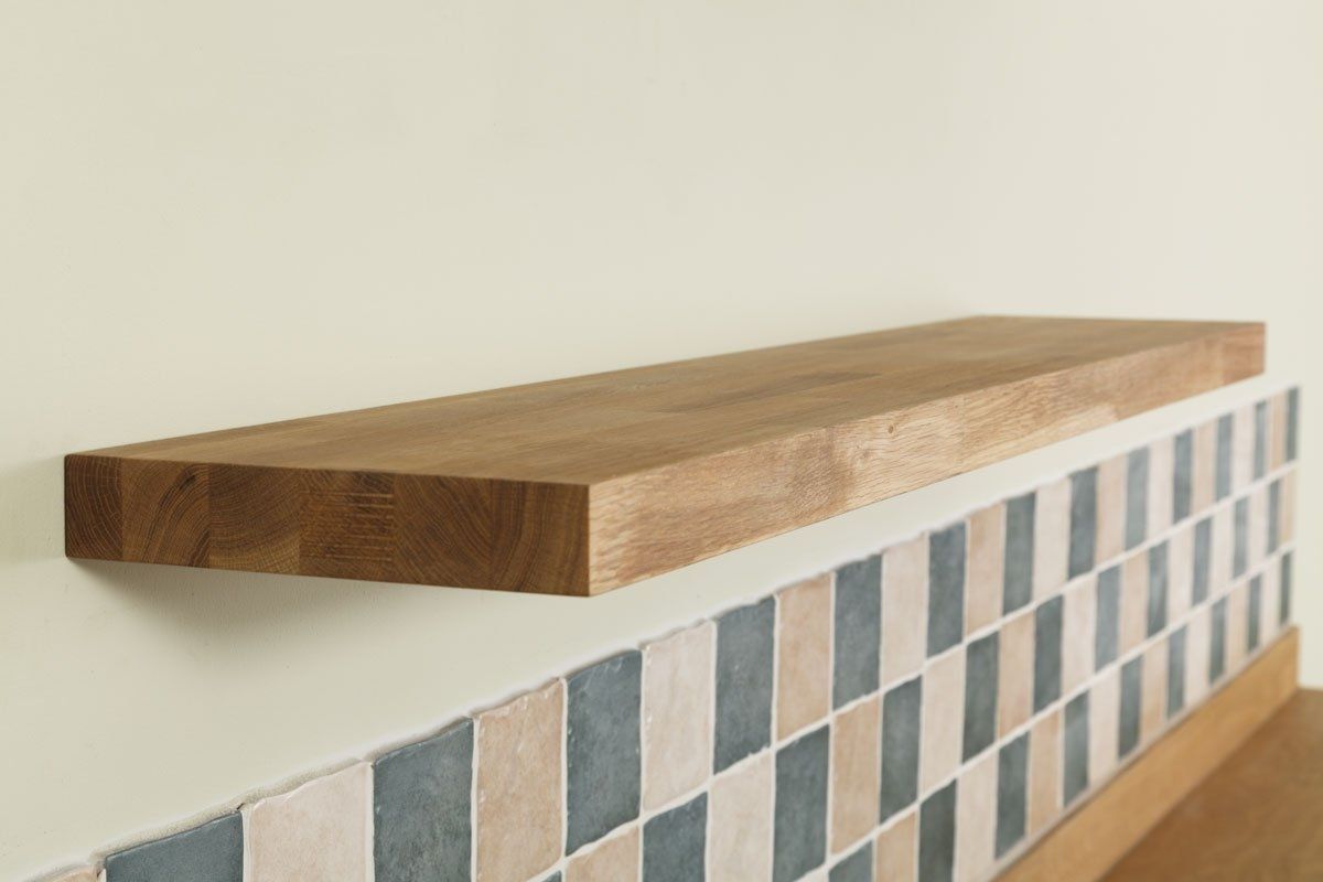 Solid Oak Timber Block Floating Shelf – Available In A Variety Of In Most Current Solid Oak Shelves (View 1 of 15)