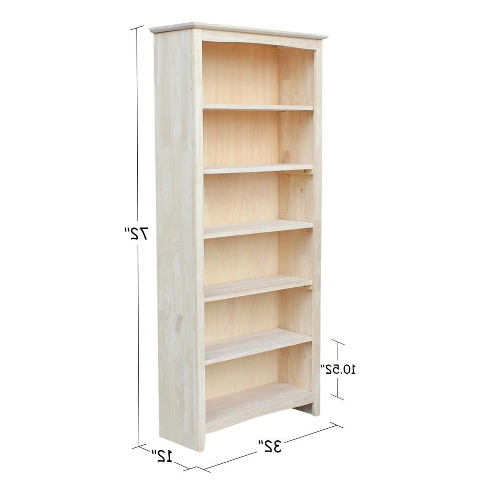 Solid Wood Bookcases Regarding Recent International Concepts Brooklyn 72 In (View 7 of 15)