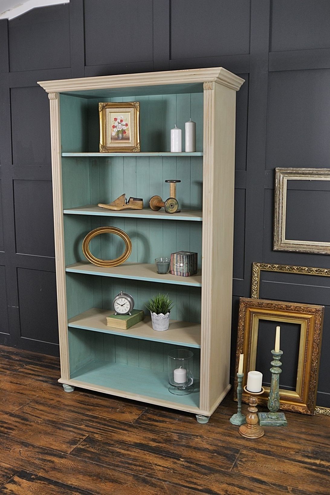 This Farmhouse Pinecase Has Been Painted In Annie Sloan Remarkable Pertaining To 2017 Painted Bookcases (View 8 of 15)