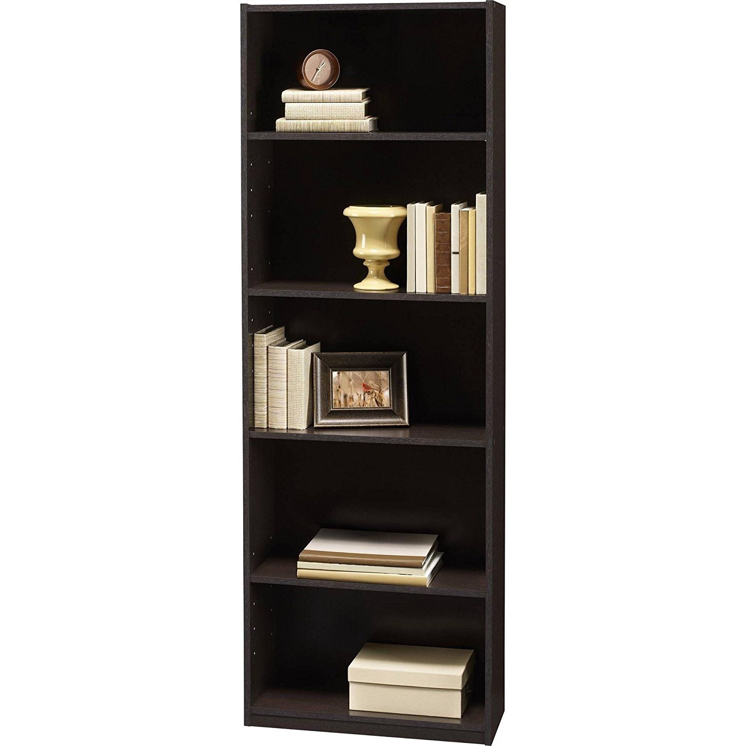 Trendy Amazon: Ameriwood 5 Shelf Bookcases, Set Of 2, Espresso Regarding Mainstays 5 Shelf Bookcases (View 3 of 15)