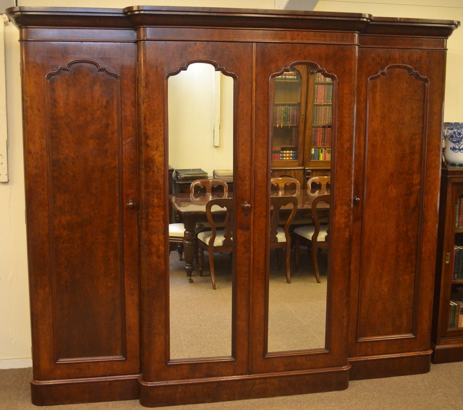 Trendy Breakfront Wardrobe With Regard To Breakfront Victorian Mahogany Wardrobe C1870 In From Quayside Antiques (View 8 of 15)