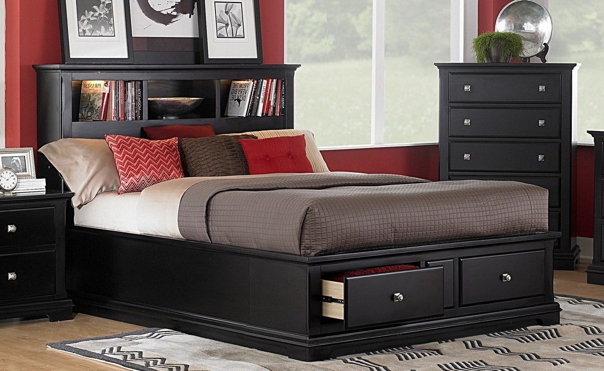 Trendy Headboard Full Bookcases Pertaining To Homelegance Preston Platform Storage Bed With Bookcase Headboard (View 11 of 15)