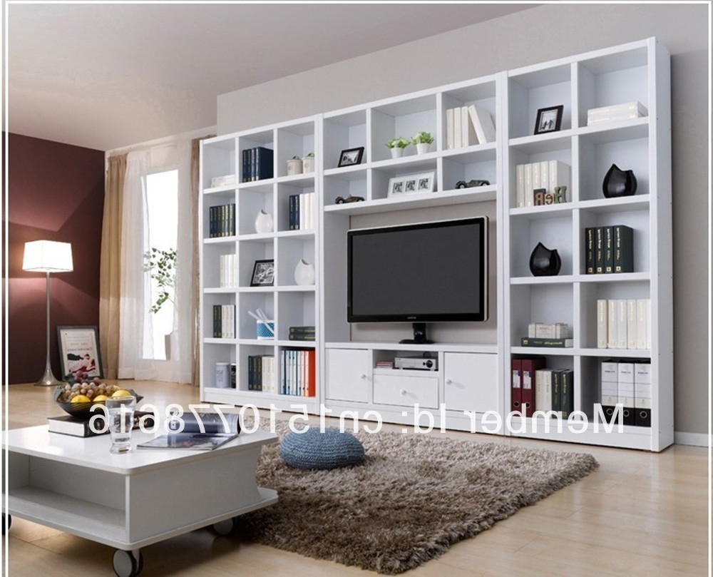 Tv In Bookcases Throughout Widely Used Tv Bookshelf Lighting And Lamps Bookcase Bookshelves With Space (Photo 6 of 15)