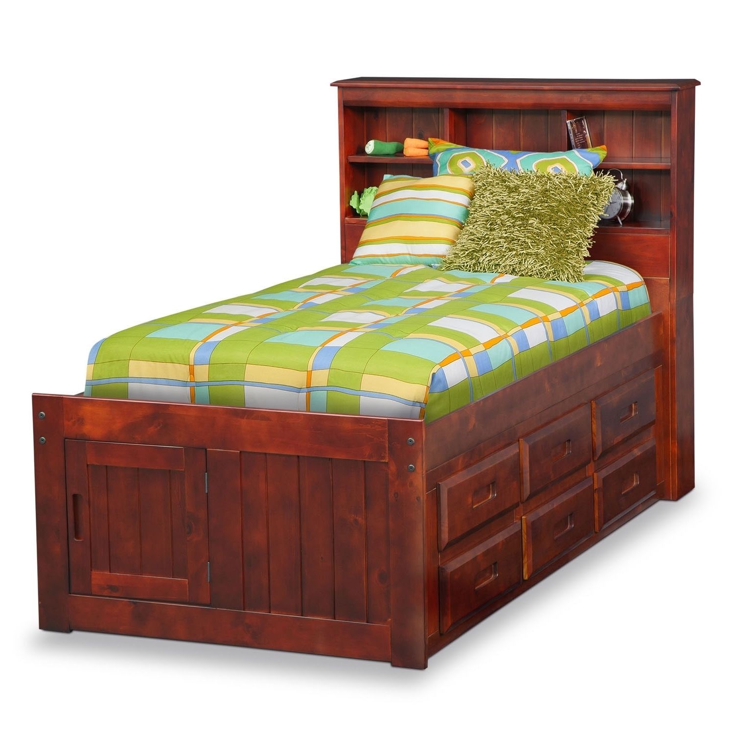 Twin Bed Bookcases With Regard To Trendy The Ranger Bookcase Bed Collection – Merlot (View 9 of 15)