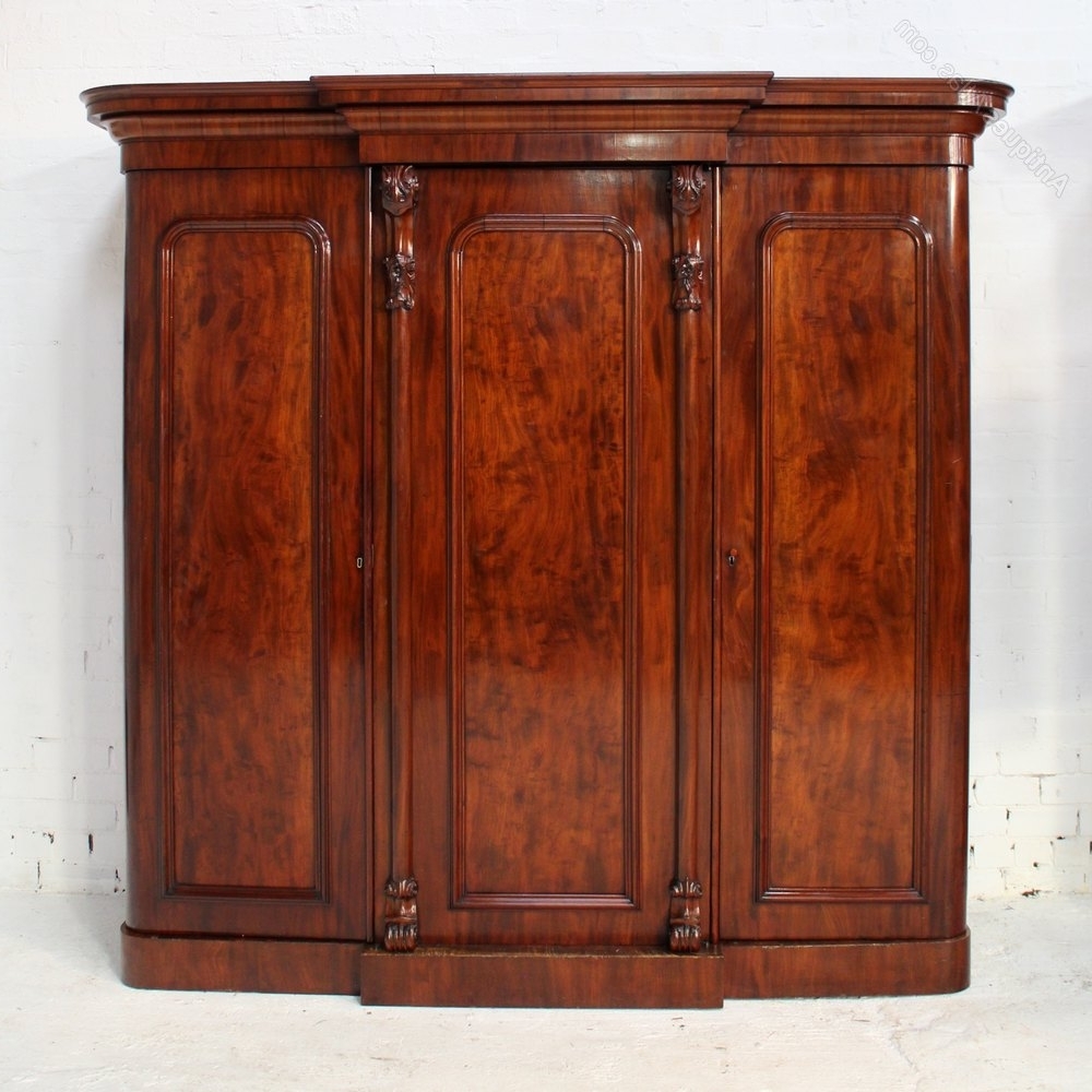 Victorian Breakfront Wardrobes Inside Best And Newest Victorian Mahogany Three Door Breakfront Wardrobe – Antiques Atlas (View 9 of 15)