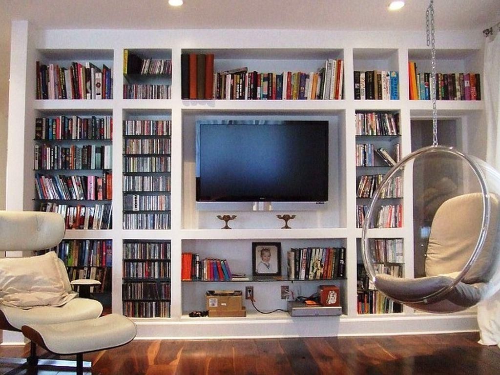 Wall Bookshelves Storage Decor — Home Designs Insight Regarding Fashionable Whole Wall Shelving (Photo 7 of 15)