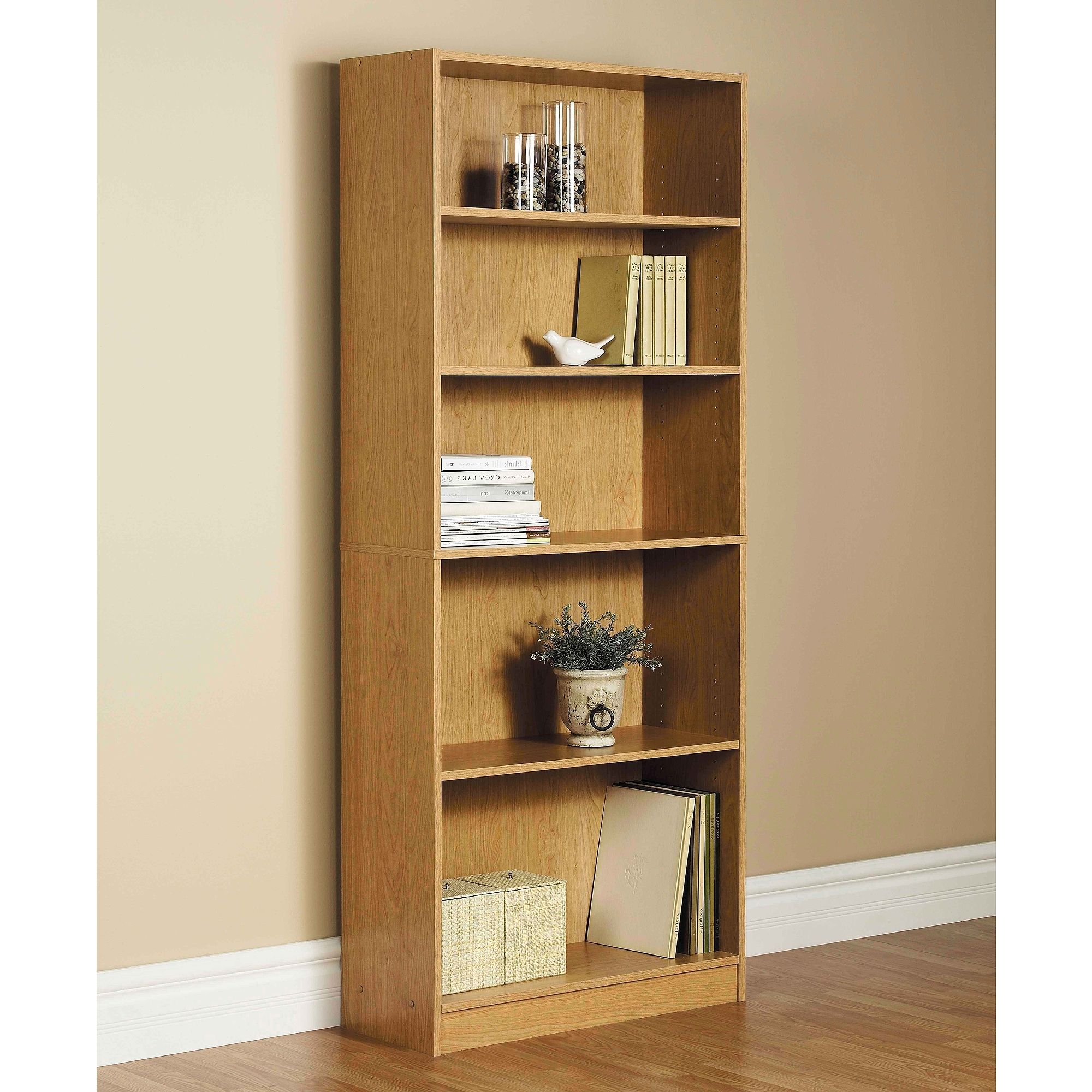 Walmart White Bookcases Regarding Best And Newest Orion Wide 5 Shelf Standard Bookcase, Multiple Finishes – Walmart (View 13 of 15)