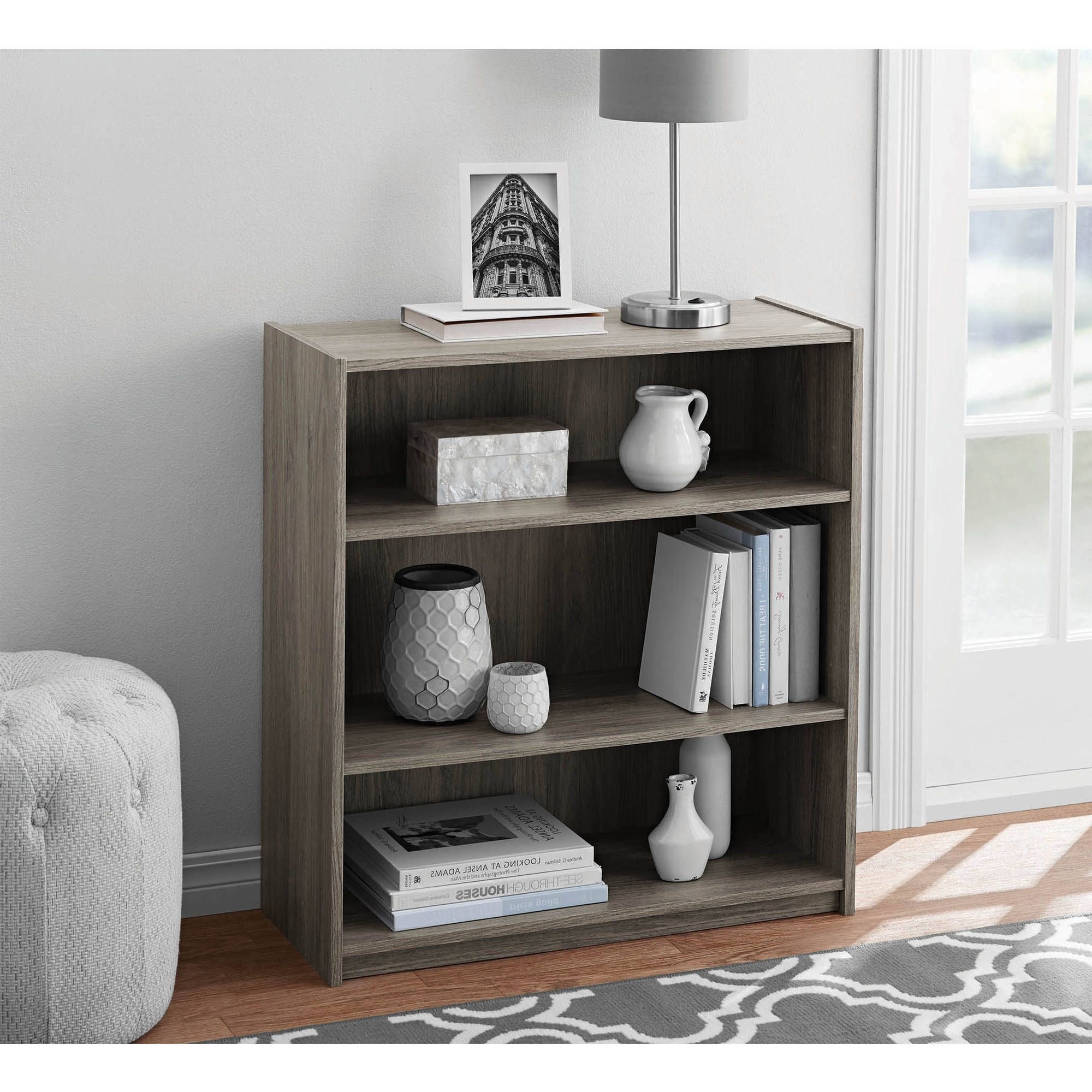 Well Known Mainstays 3 Shelf Standard Bookcase, Multiple Colors – Walmart Intended For Mainstays 3 Shelf Bookcases (View 1 of 15)