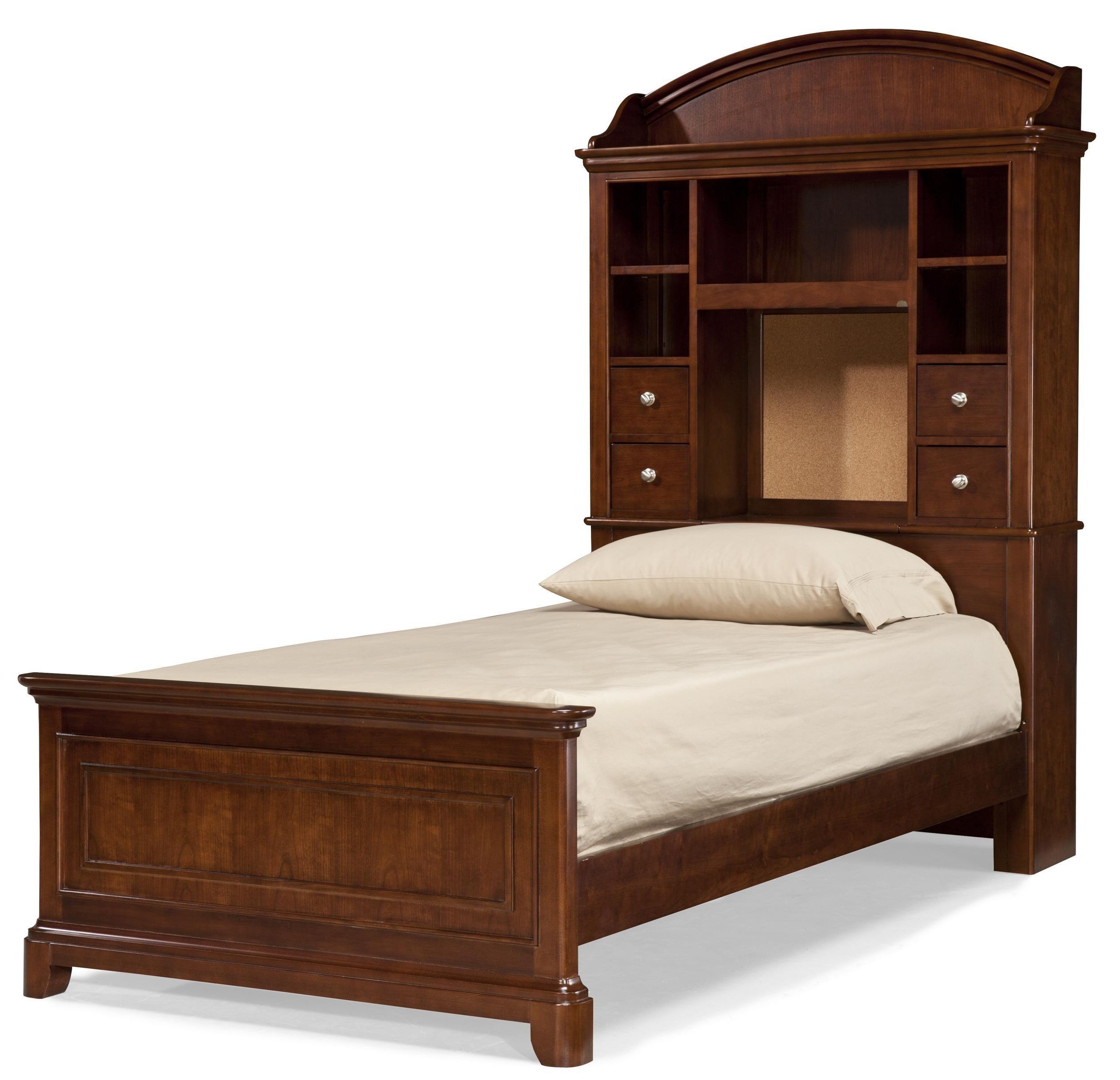 Well Known Twin Bed With Bookcases Headboard Intended For Twin Size Bookcase Headboard With Cork Message Board And Built In (View 3 of 15)