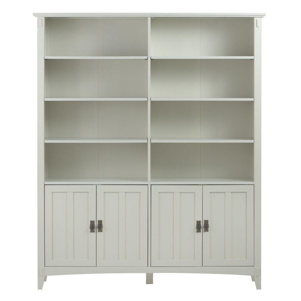 White Bookcases With Cupboard Throughout Recent Home Decorators Collection Artisan White Storage Open Bookcase (View 3 of 15)