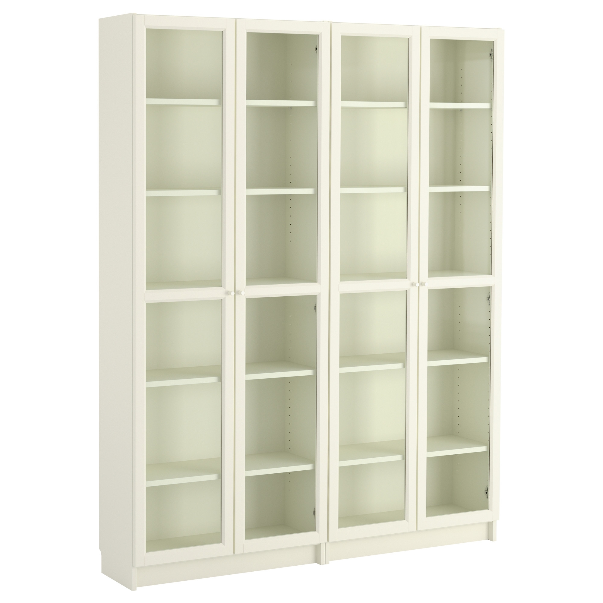 White Bookcases With Glass Doors For Recent Billy / Oxberg Bookcase – White/glass, 160x202x28 Cm – Ikea (Photo 5 of 15)