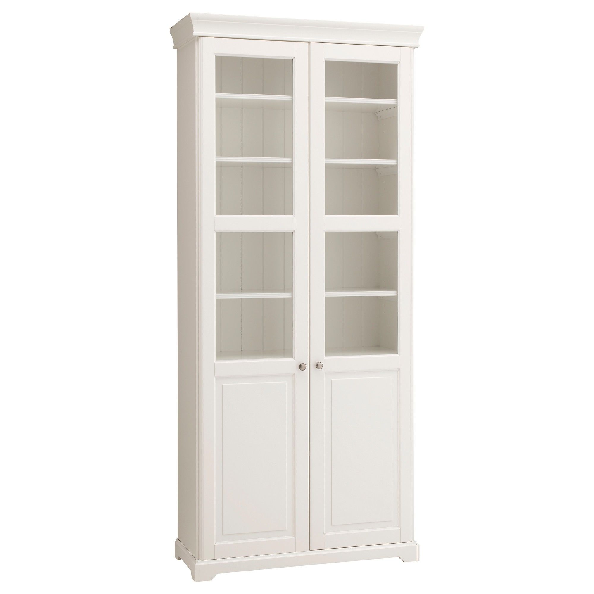 White Wood Bookcase With Doors Tall Stained Oak Cabinet Glass As Intended For Popular Tall Bookcases With Doors (View 3 of 15)
