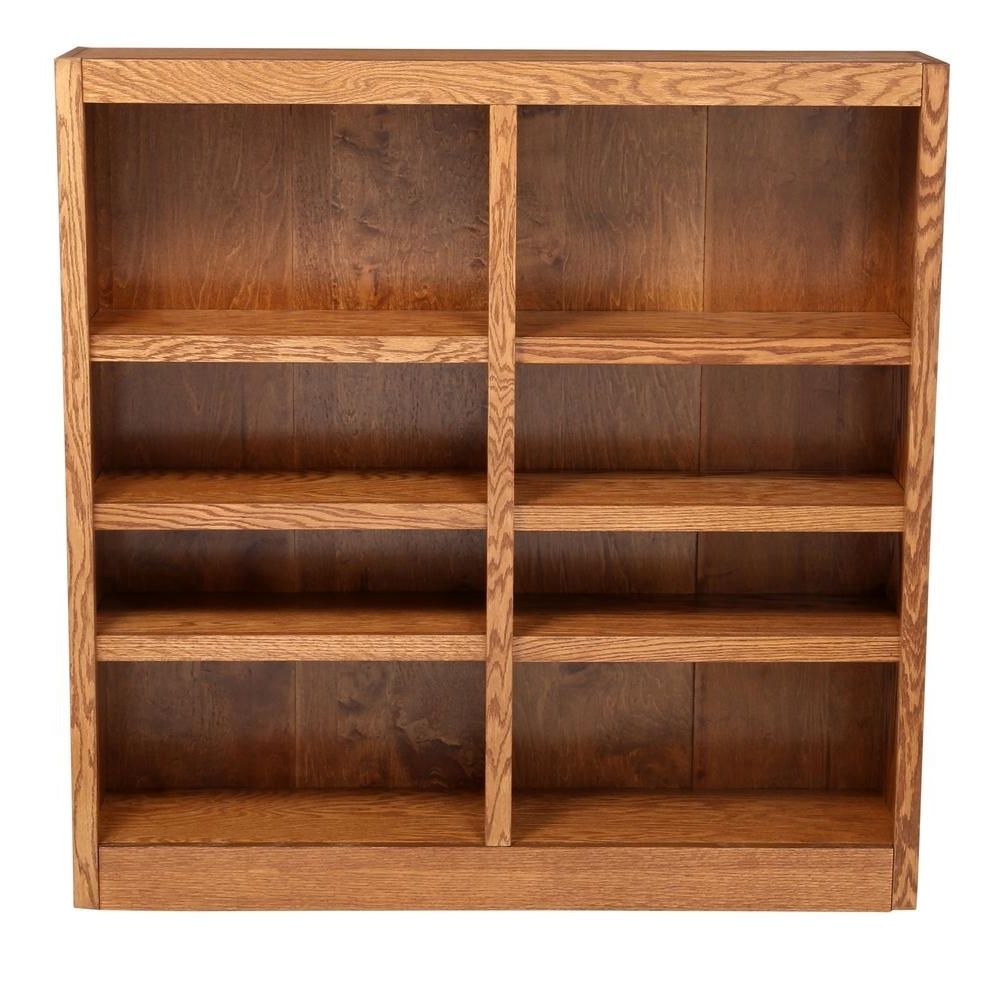 Wood Bookcases Inside Most Up To Date Concepts In Wood Midas Double Wide 8 Shelf Bookcase In Dry Oak (View 15 of 15)