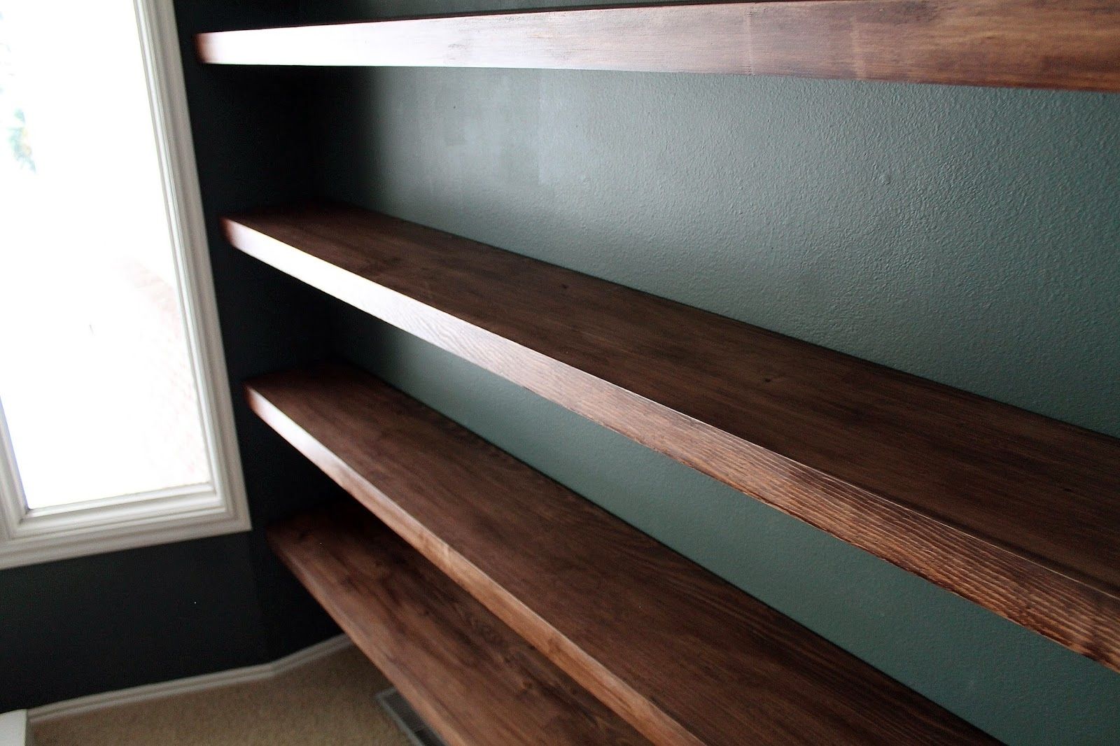 Wood For Shelves Inside Favorite Diy Solid Wood Wall To Wall Shelves – Chris Loves Julia (View 3 of 15)