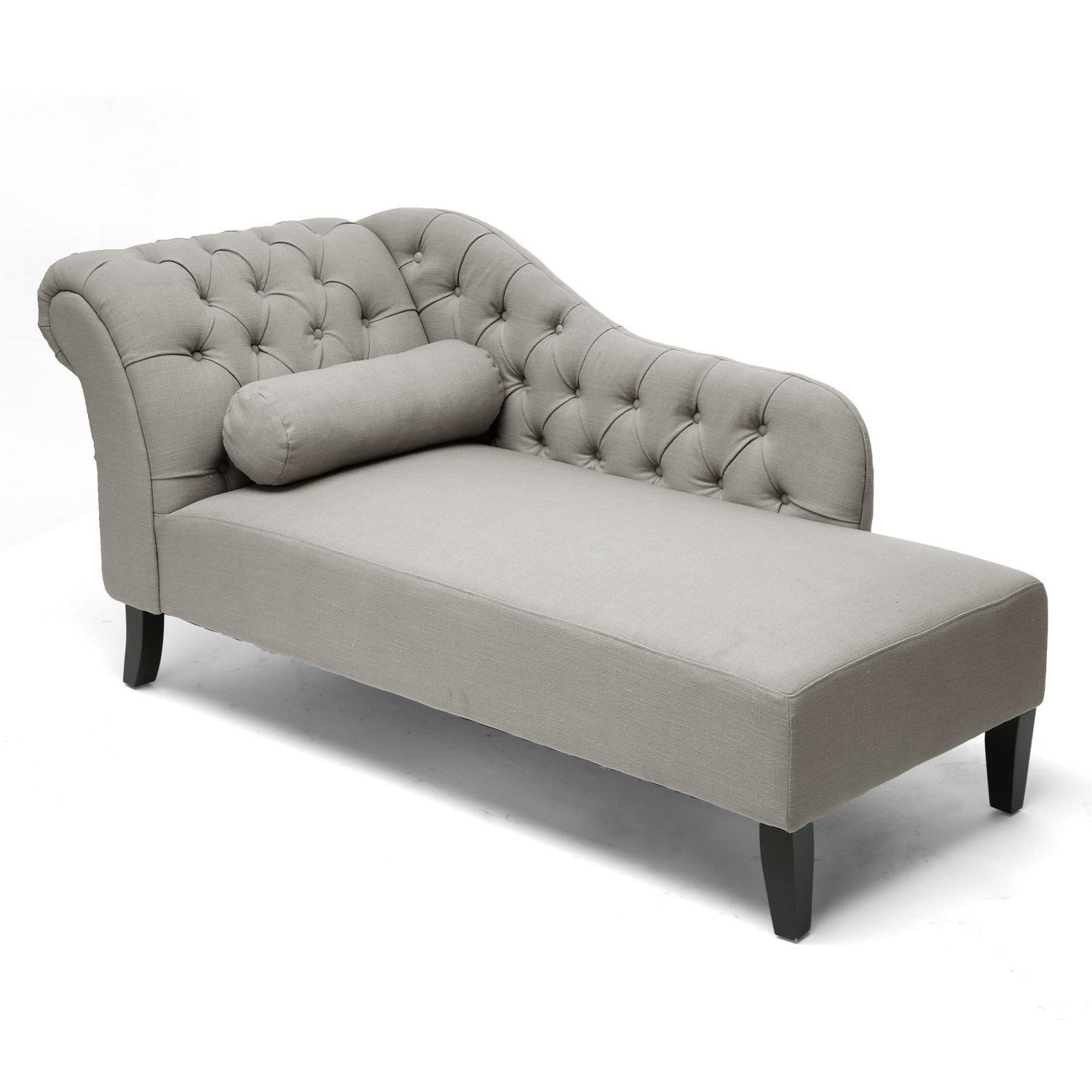 2017 Gray Chaises For Amazon: Baxton Studio Aphrodite Tufted Putty Linen Modern (Photo 10 of 15)