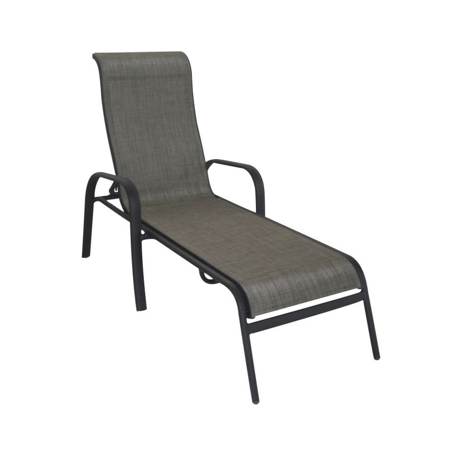2017 Shop Garden Treasures Burkston Sling Chaise Lounge Patio Chair At Inside Lowes Chaise Lounges (View 2 of 15)