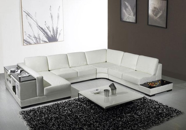 2017 White Leather U Shaped Sectional Sofa With Storage – Modern Pertaining To Modern U Shaped Sectionals (Photo 1 of 10)