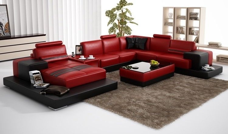 2018 Olympian Sofas Nurburg Red Black Leather Sofa – Sectional Sofas Throughout Red And Black Sofas (View 5 of 10)