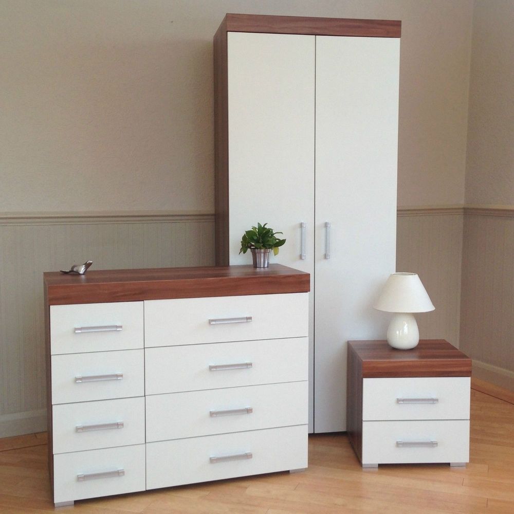 2018 Walnut And White Bedroom Furniture (photos And Video For Cheap Wardrobes Sets (View 3 of 15)
