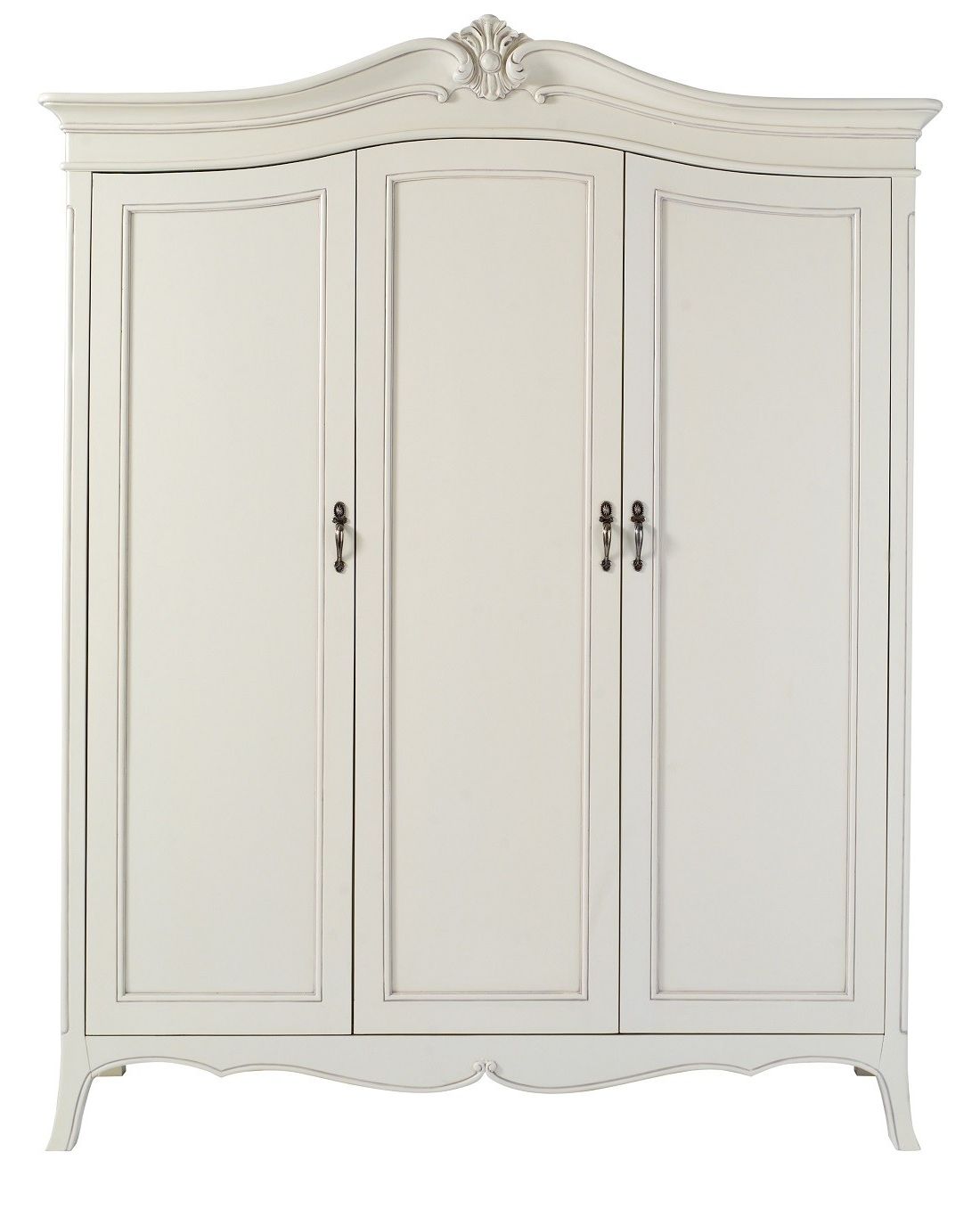 3 Door French Wardrobes Throughout 2018 Louis French Ivory Painted 3 Door Triple Wardrobe (View 1 of 15)