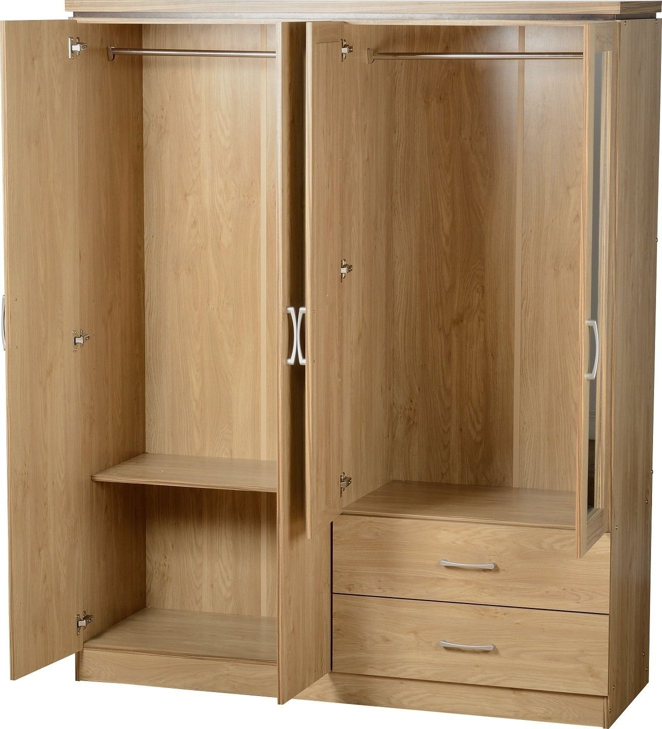 3 Doors Wardrobes With Mirror In Fashionable Charles 4 Door 2drw Wardrobeseconique: Amazon.co (View 10 of 15)