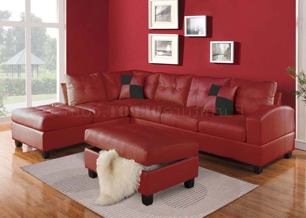 Featured Photo of Top 10 of Red Sectional Sofas with Ottoman