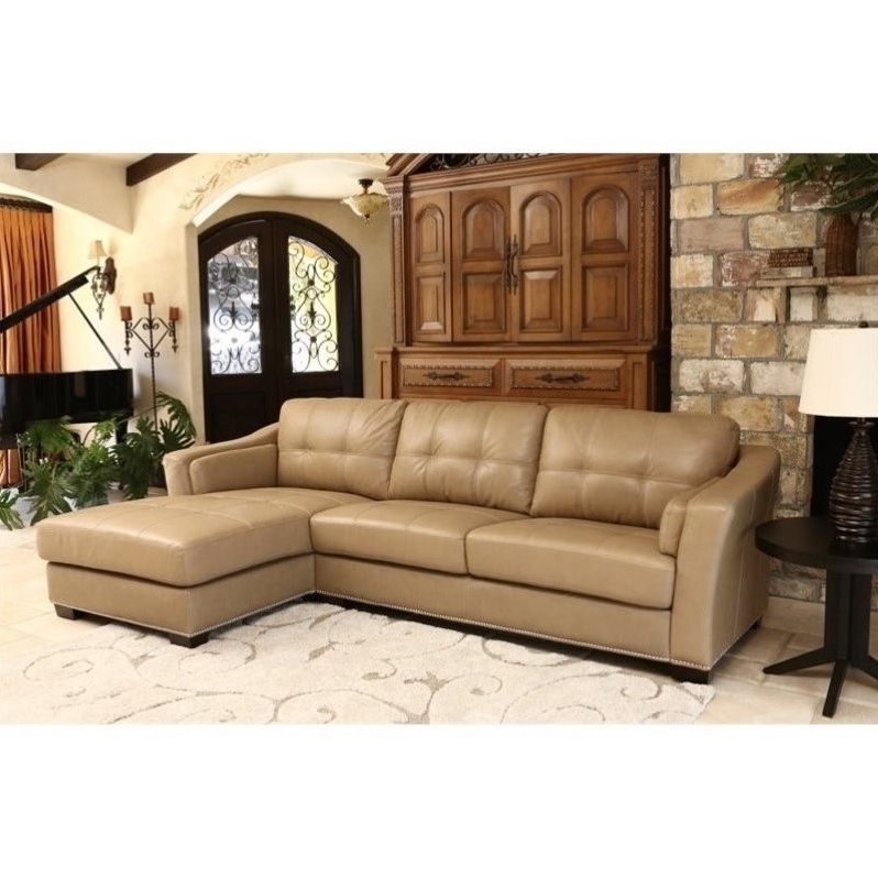 Abbyson Living Margot Leather Sectional In Beige – Sk 2313 Crm Regarding Well Known Abbyson Sectional Sofas (Photo 6 of 15)