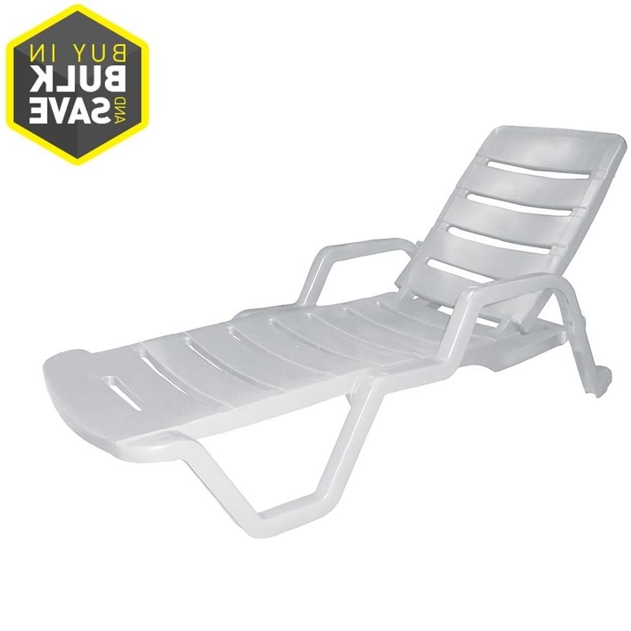 Adams Mfg Corp White Resin Stackable Patio Chaise Lounge Chair 50 In Widely Used Plastic Chaise Lounges (View 3 of 15)