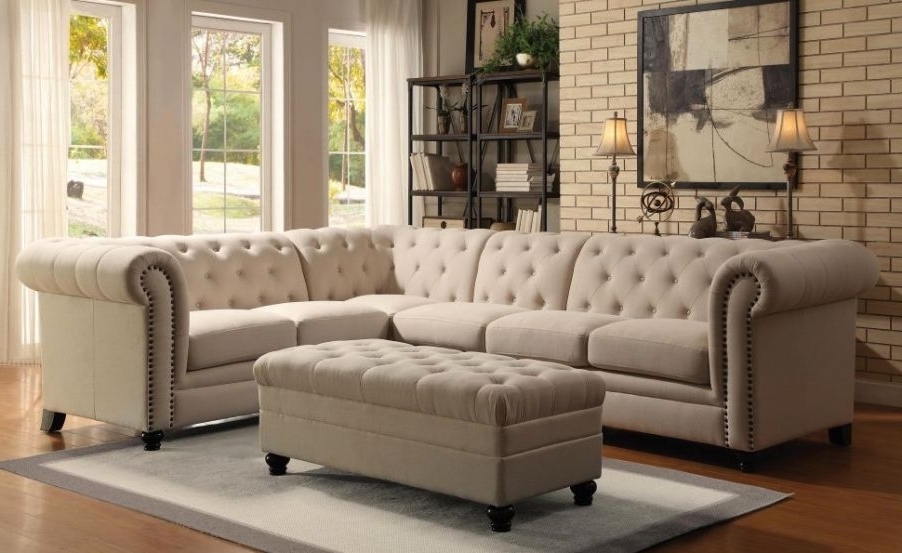 Amazing Ashley Furniture White Leather Sofa #7 Grey Tufted Regarding Favorite Ashley Tufted Sofas (View 6 of 10)