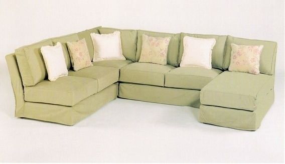 Armless Sectional Sofas In Fashionable C & L Designs Cl 1604 Slip 4 Pc Custom Armless Sectional Sofa With (Photo 8 of 10)