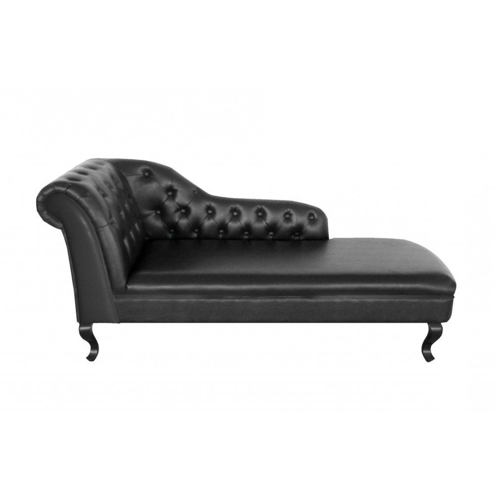Attractive Black Leather Chaise Lounge With Black Leather Chaise In Best And Newest Black Leather Chaises (View 3 of 15)