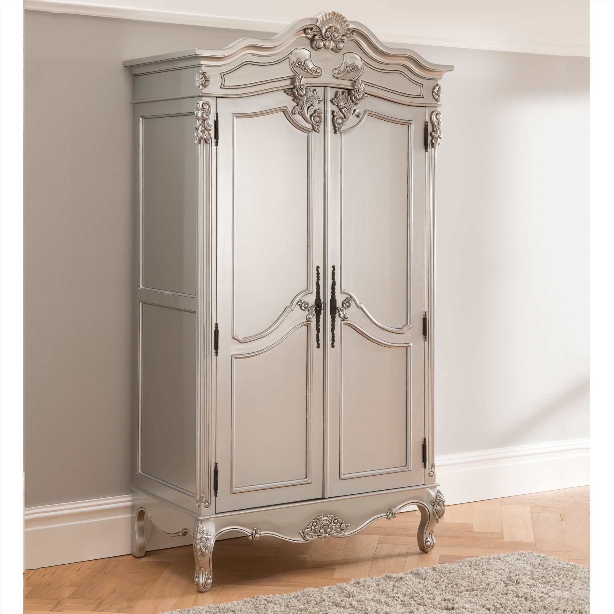 Baroque Antique French Wardrobe Works Exceptional Alongside Our Pertaining To Most Recent Silver French Wardrobes (View 8 of 15)
