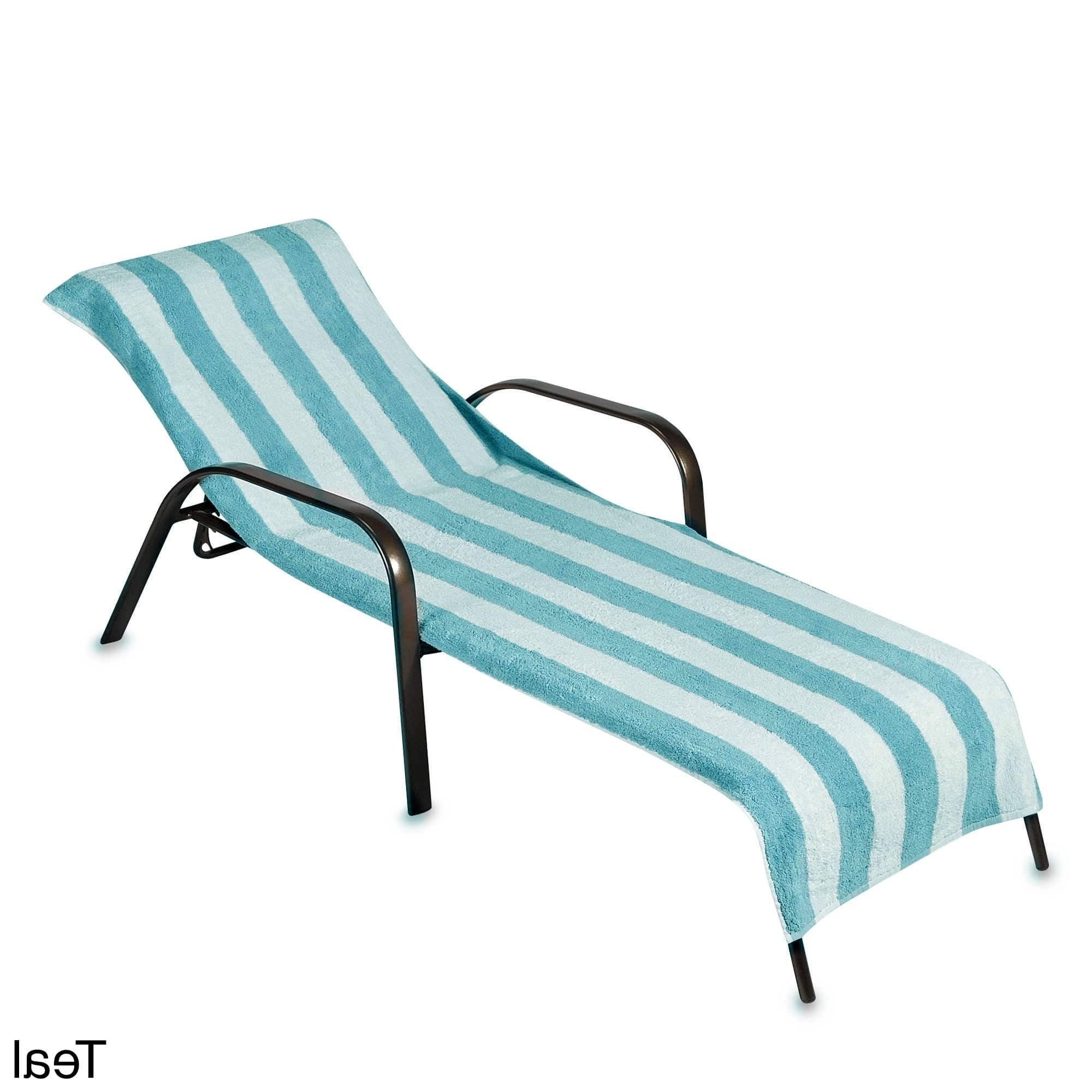 Beach Towel Style Terry Stripe Chaise Lounge Cover (28 X 78 Intended For Current Chaise Lounge Towel Covers (Photo 14 of 15)