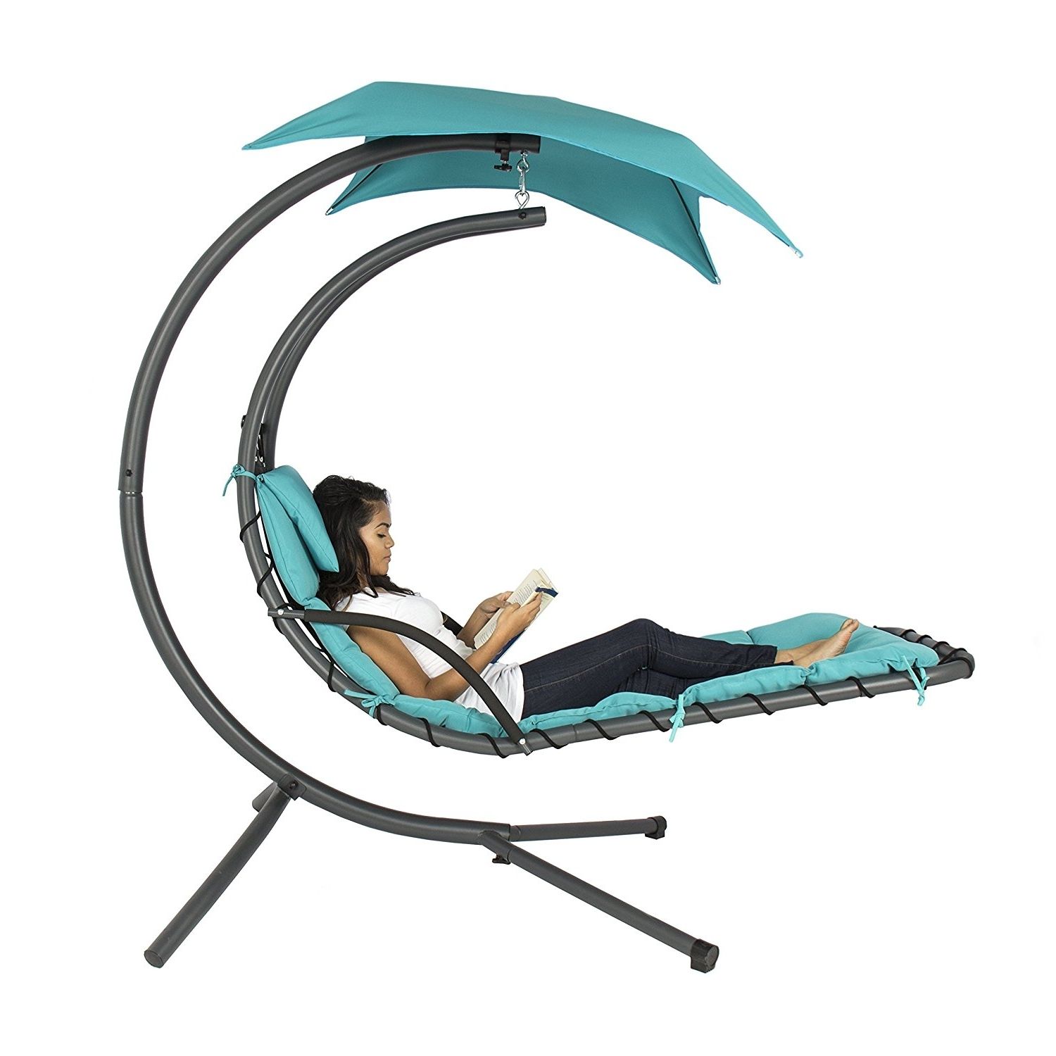 Best And Newest Amazon: Best Choice Products Hanging Chaise Lounger Chair Arc Regarding Chaise Lounge Swing Chairs (View 1 of 15)