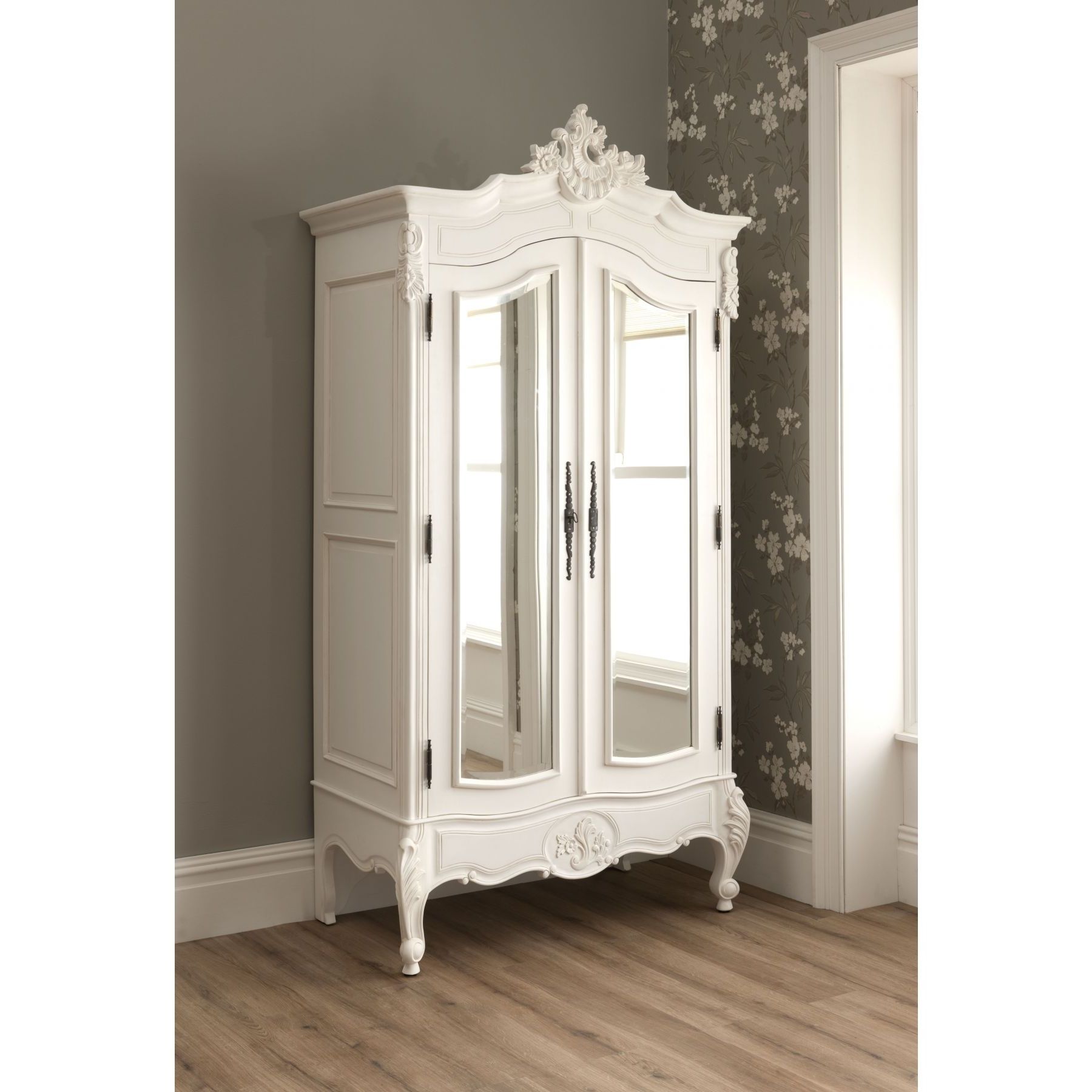 Best And Newest Furniture: Brown Wood Armoire Wardrobe With Simple Amerock And Inside Ornate Wardrobes (Photo 15 of 15)