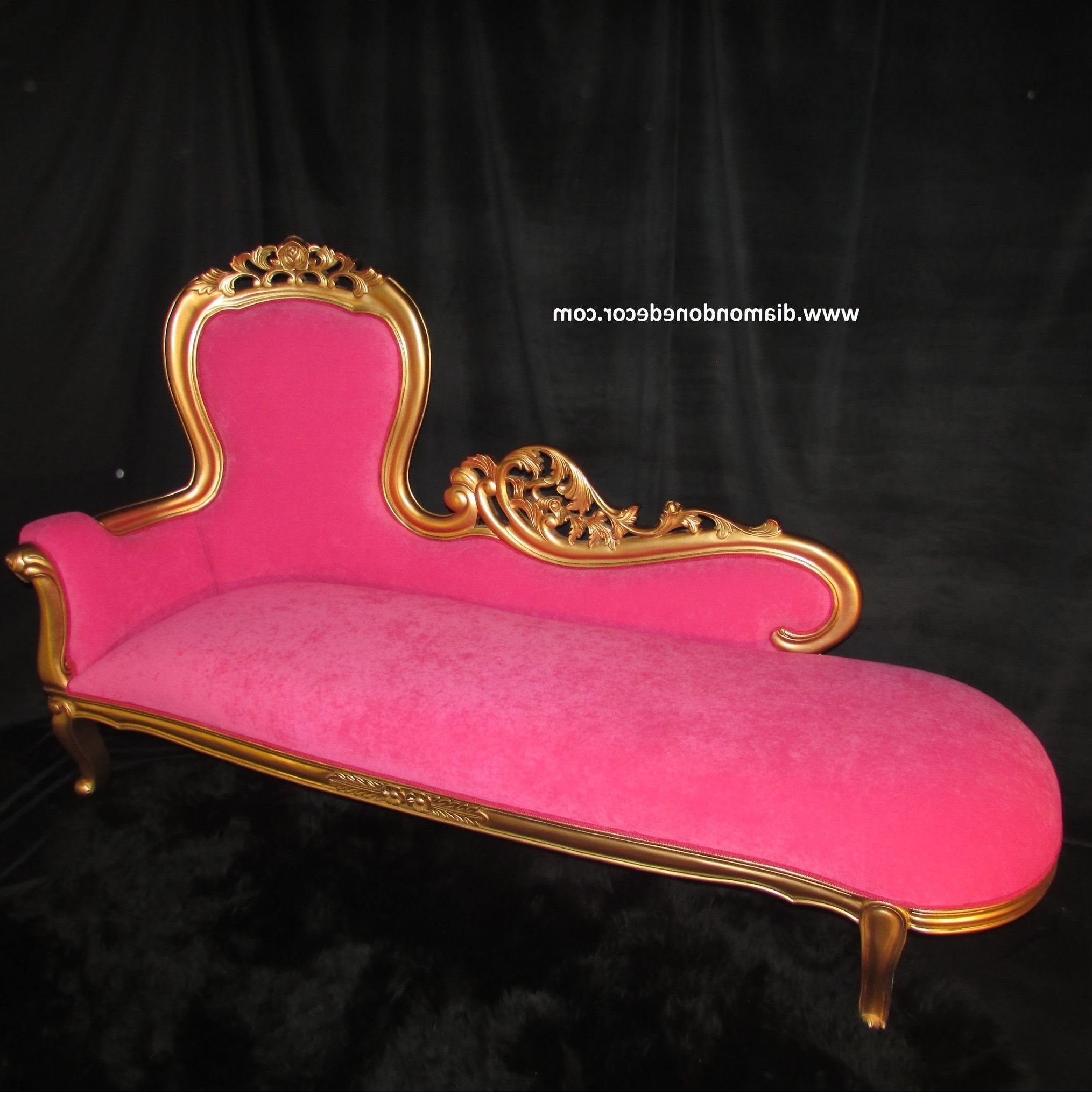 Best And Newest Hot Pink Chaise Lounge Chairs Throughout Hot Pink Baroque French Reproduction Louis Xvi Style,rococo (View 15 of 15)