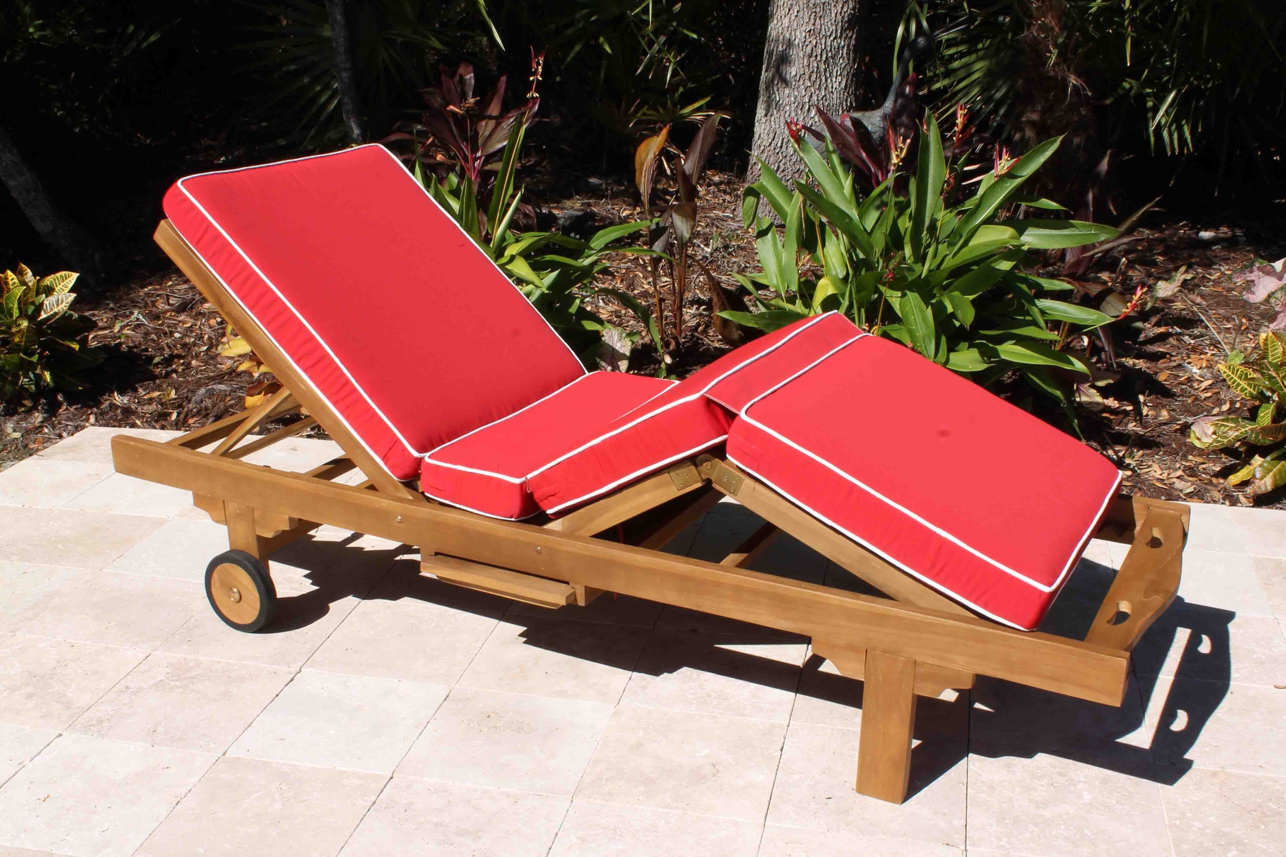 Best And Newest Sunbrella Chaise Lounge Cushions In Sale Sunbrella Fabric Deluxe Chaise Lounge Cushion (View 9 of 15)